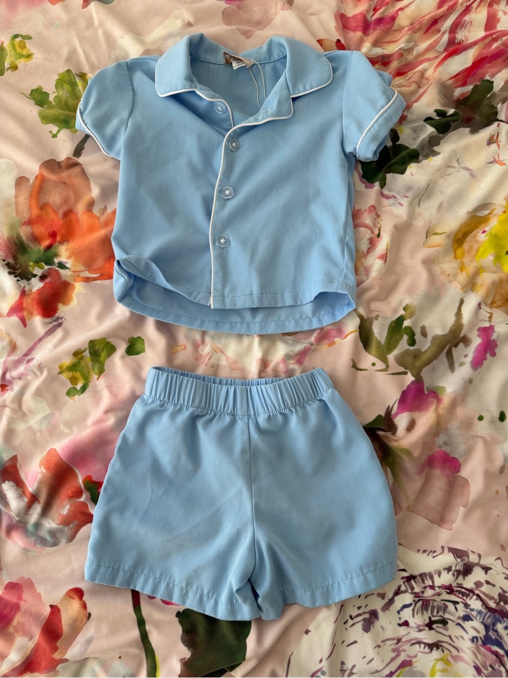 The Beaufort Bonnet Company 3T Blue Kids Set - Short Sleeve Top & Shorts